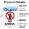 Signmission No Access OSHA Notice Sign, Plastic, 7in W x 10in L, 2PK OS-2PACK-NS-P-710-V-14343 - alternate 2